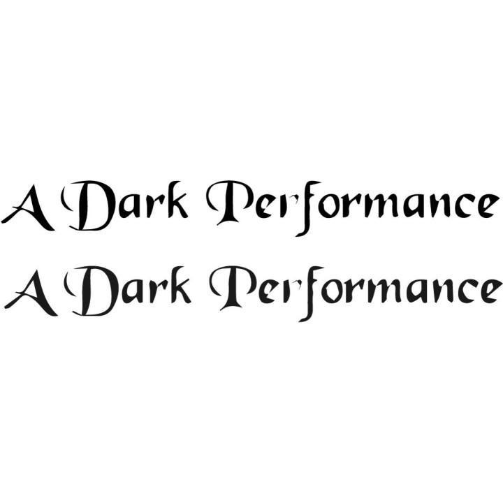 A Dark Performance Stickers – Gothic Script Decals (2-Pack)