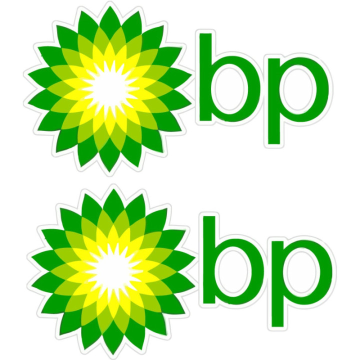 BP Racing Stickers – Motorsport Fuel Sponsor Livery Decals (2-Pack)