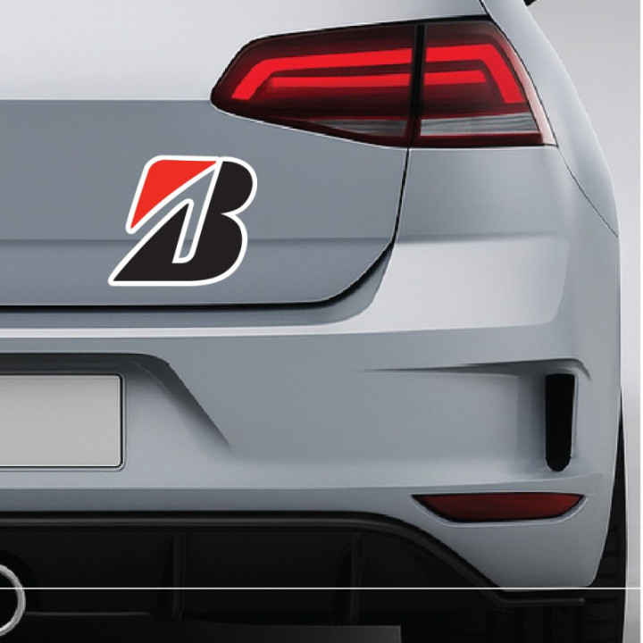 Bridgestone Style 2 Stickers – F1 MotoGP Tyre Sponsor Decals (2-Pack)