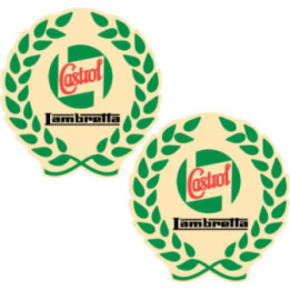 2x Castrol Lambretta Style 2 Stickers Decals - DecalsHouse