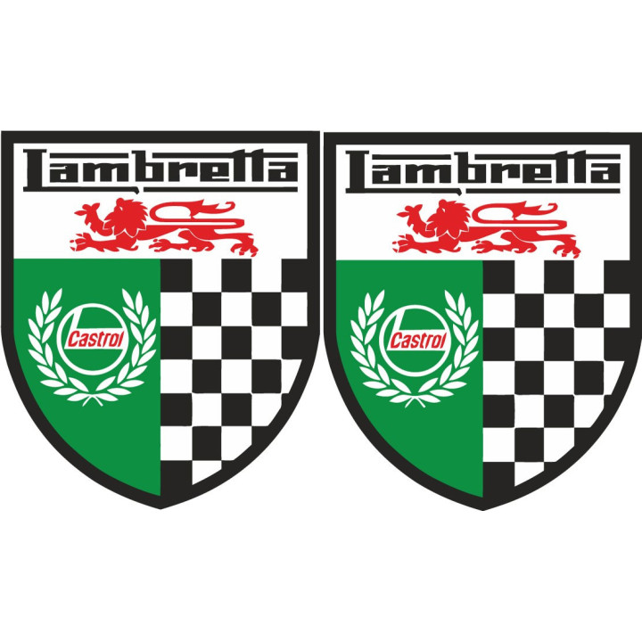 2x Castrol Lambretta Style 3 Stickers Decals - DecalsHouse