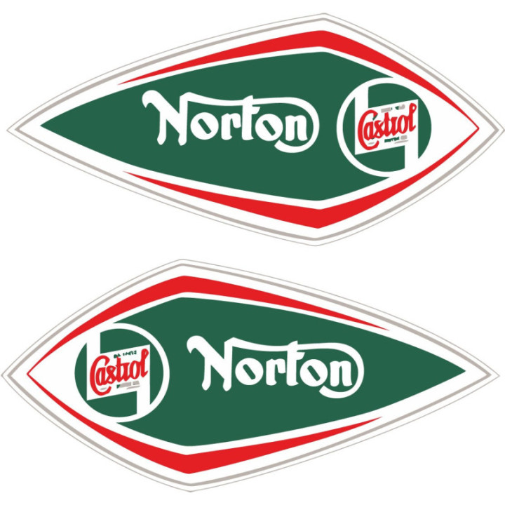 2x Castrol Norton Stickers Decals - DecalsHouse