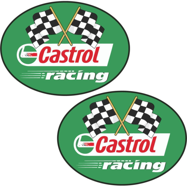 2x Castrol Racing Style 2 Dh Stickers Decals - DecalsHouse