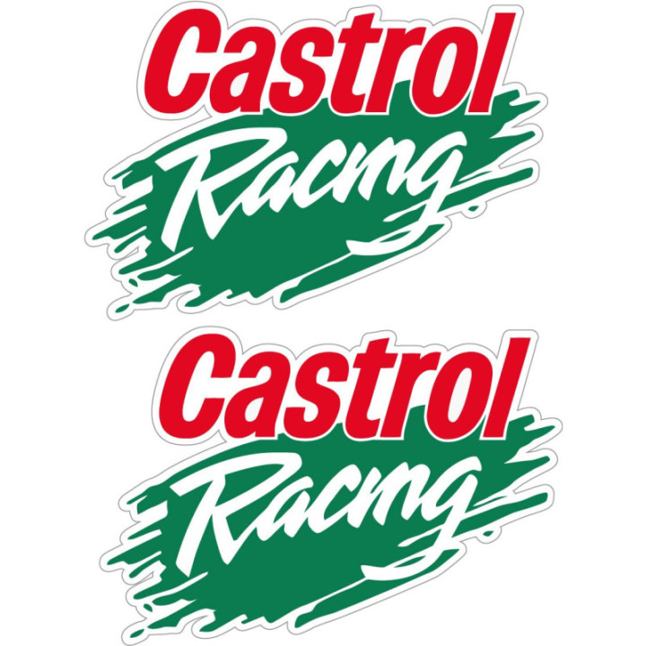 Castrol Racing Style 2 Stickers – Motorsport Oil Decals (2-Pack)