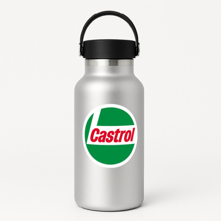 Castrol Round Stickers – Classic Motorsport Oil Sponsor Decals (2-Pack)