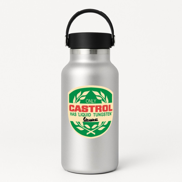 Castrol Vespa Stickers – Classic Scooter Sponsor Decals (2-Pack)