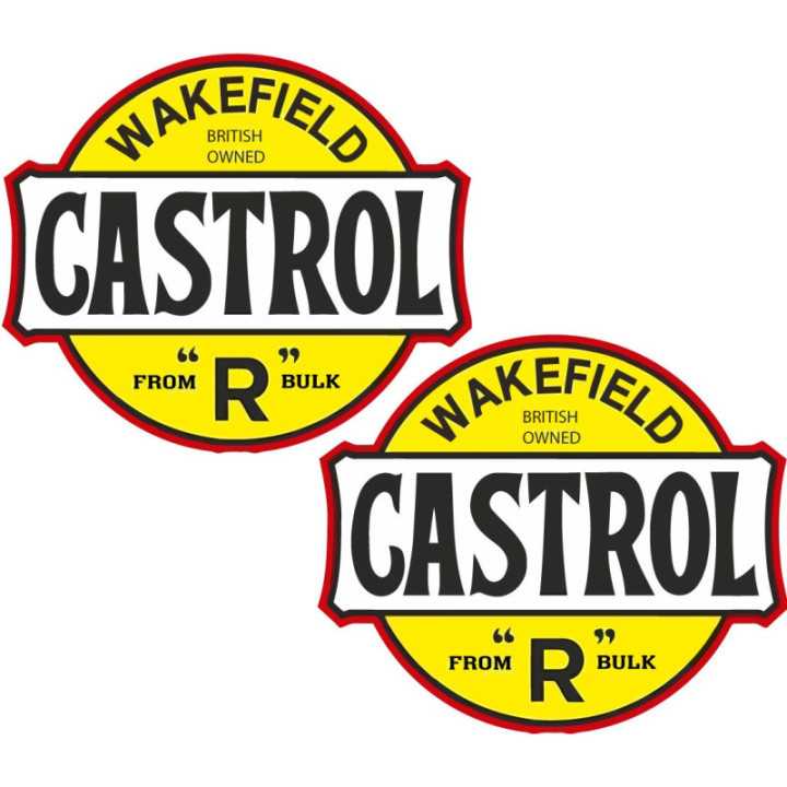 2x Castrol Wakefield Style 5 Stickers Decals - DecalsHouse