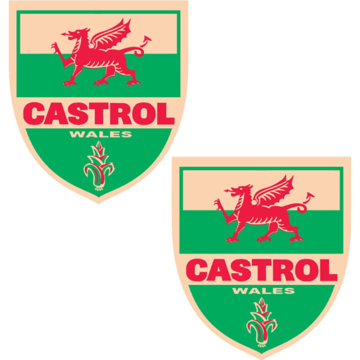 2x Castrol Wales Stickers Decals - DecalsHouse