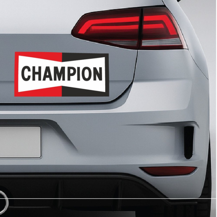 Champion Spark Plug Stickers – Racing Ignition Decals (2-Pack)
