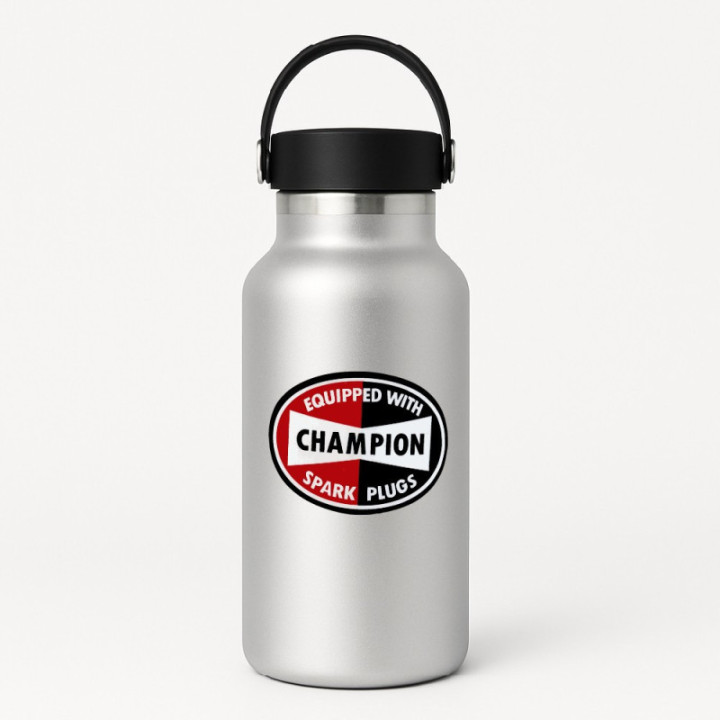Champion Spark Plugs Stickers – Ignition Sponsor Racing Decals (2-Pack)