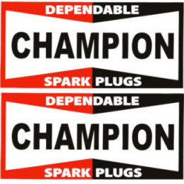 Champion Spark Plugs Stickers – Style 3 Historic Livery Decals (2-Pack)