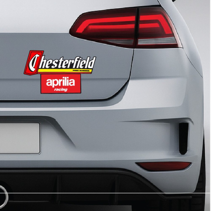 Chesterfield Aprilia Racing Stickers – MotoGP Sponsor Decals (2-Pack)