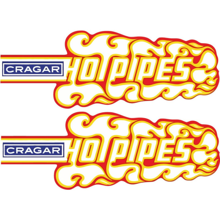 2x Cragar Hot Pipes Stickers Decals - DecalsHouse