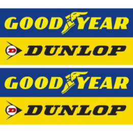 Dunlop Goodyear Stickers – Vintage Motorsport Sponsor Decals (2-Pack)