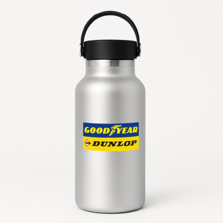 Dunlop Goodyear Stickers – Vintage Motorsport Sponsor Decals (2-Pack)
