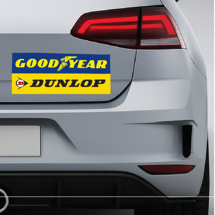 Dunlop Goodyear Stickers – Vintage Motorsport Sponsor Decals (2-Pack)