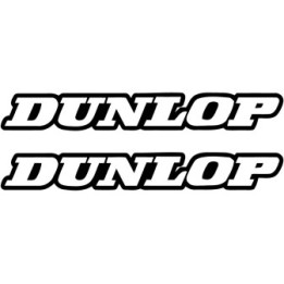 2x Dunlop Lettering Outline Black Stickers Decals - DecalsHouse