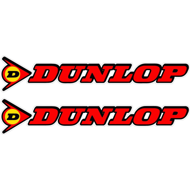 2x Dunlop Red Stickers Decals - DecalsHouse