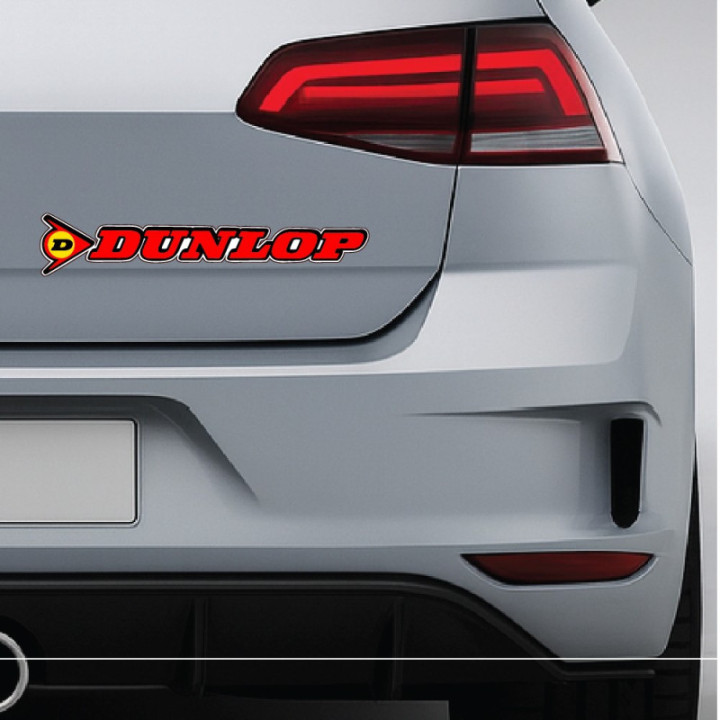 2x Dunlop Red Stickers Decals - DecalsHouse