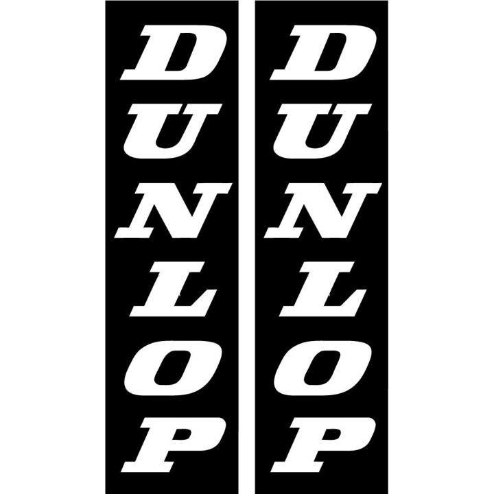 2x Dunlop Vertical Black And White Stickers Decals - DecalsHouse