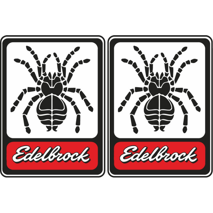 Edelbrock Stickers – Hot Rod Muscle Car V8 Performance Decals (2-Pack)