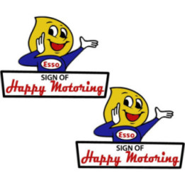 2x Esso Happy Motoring Stickers Decals - DecalsHouse