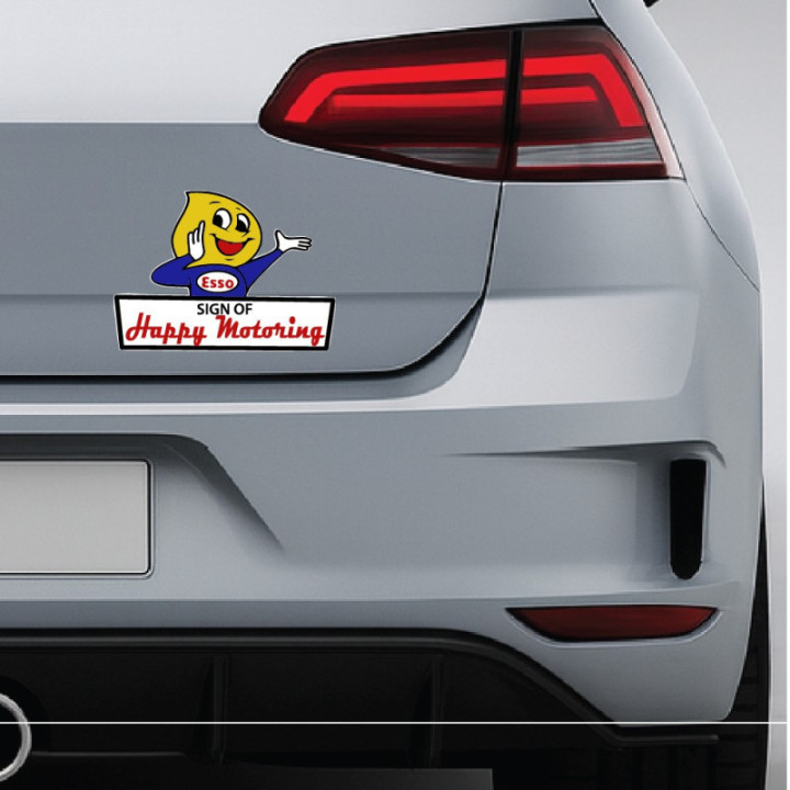 2x Esso Happy Motoring Stickers Decals - DecalsHouse