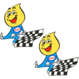 2x Esso Oil Drop Boy Style 3 Stickers Decals - DecalsHouse