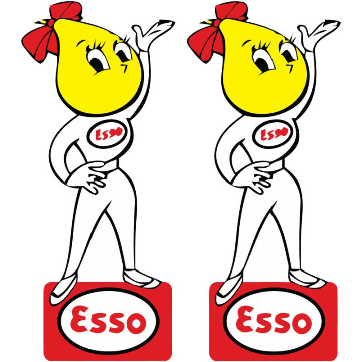 2x Esso Oil Drop Girl Stickers Decals - DecalsHouse