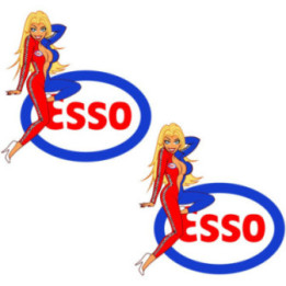2x Esso Pin Up Girl Style 2 Stickers Decals - DecalsHouse