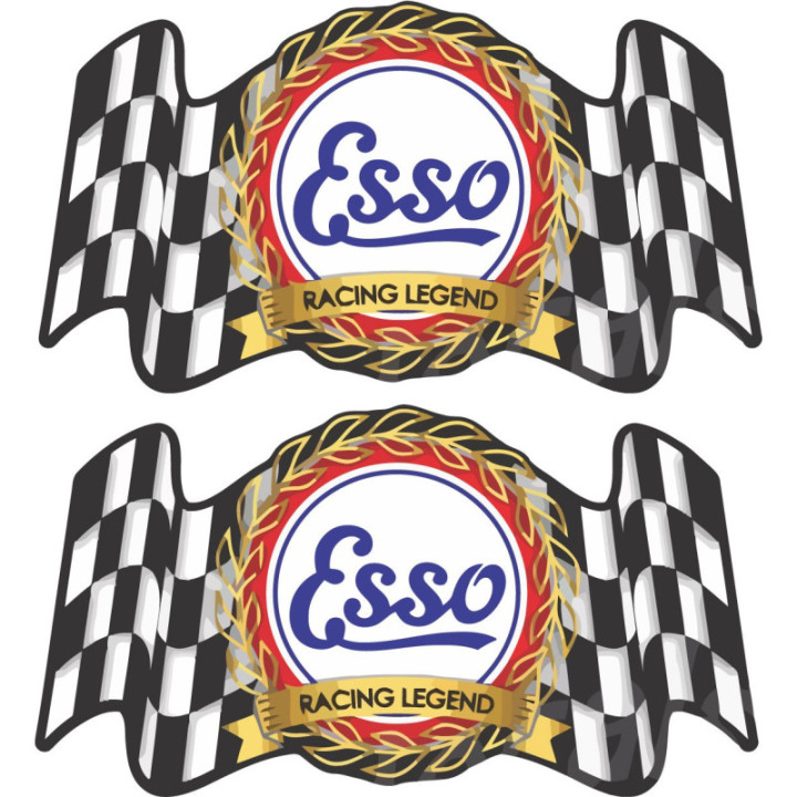 2x Esso Racing Legend Stickers Decals - DecalsHouse