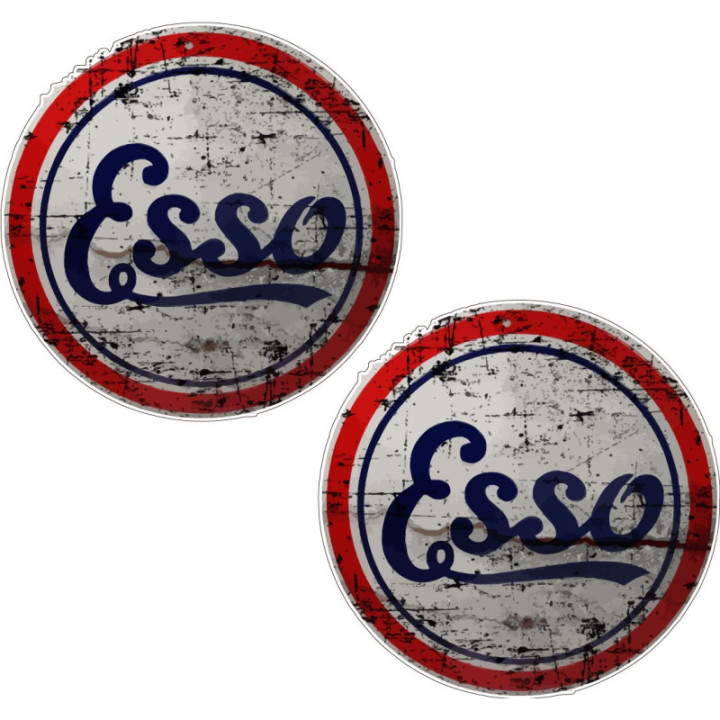 2x Esso Style 4 Stickers Decals - DecalsHouse