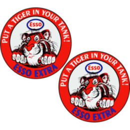 2x Esso Tiger Logo Stickers Decals - DecalsHouse
