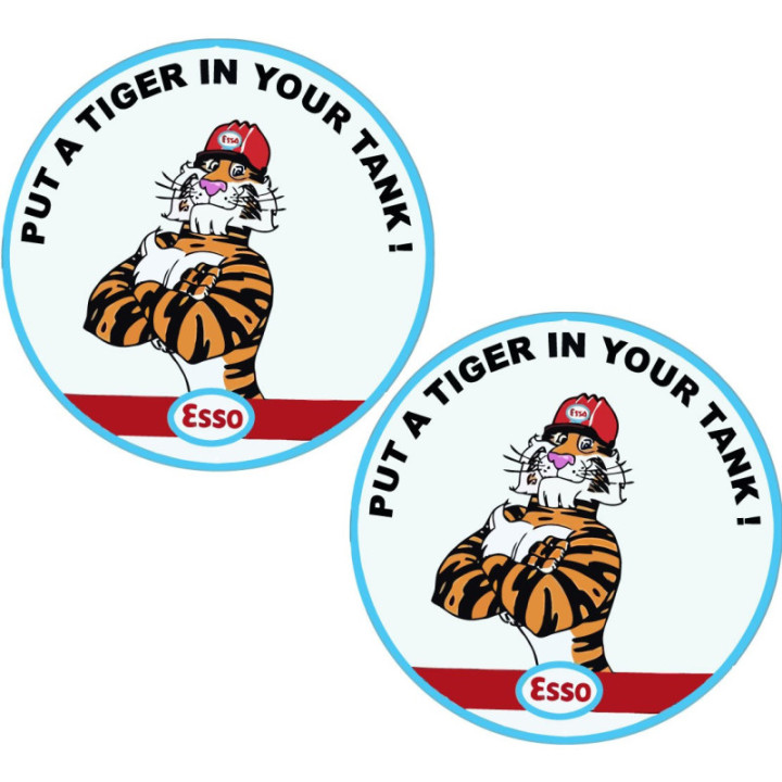 2x Esso Tiger Style 2 Stickers Decals - DecalsHouse