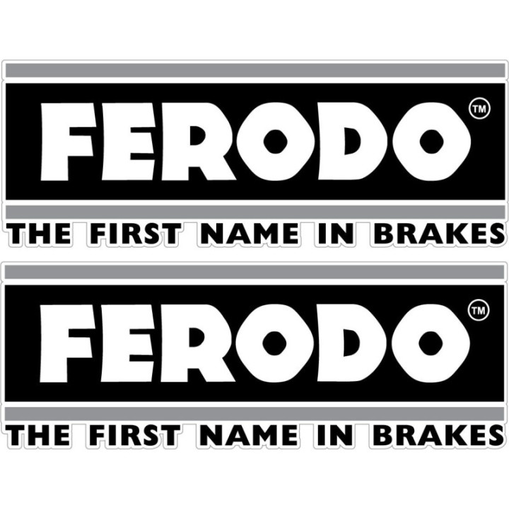 2x Ferodo Grey Stickers Decals - DecalsHouse