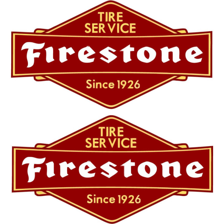 2x Firestone Tire Service Stickers Decals - DecalsHouse