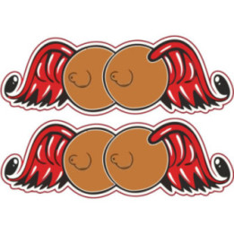 2x Flying Double Kustom Shop Stickers Decals - DecalsHouse