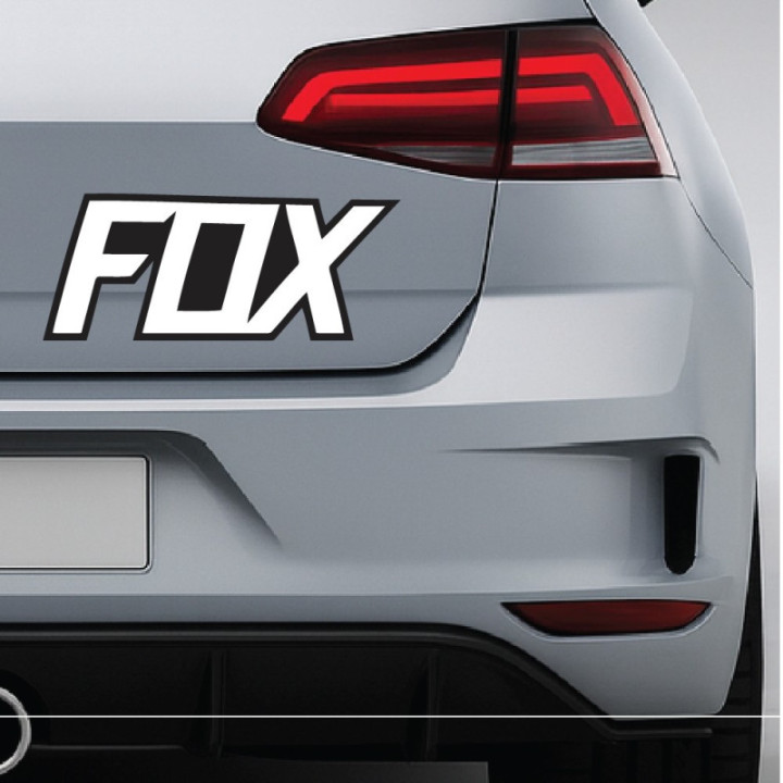 2x Fox Racing Black Lettering Stickers Decals - DecalsHouse