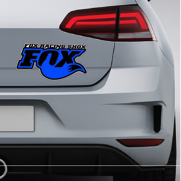 2x Fox Racing Blue Stickers Decals - DecalsHouse