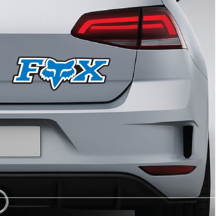 2x Fox Racing Blue Style 2 Stickers Decals - DecalsHouse