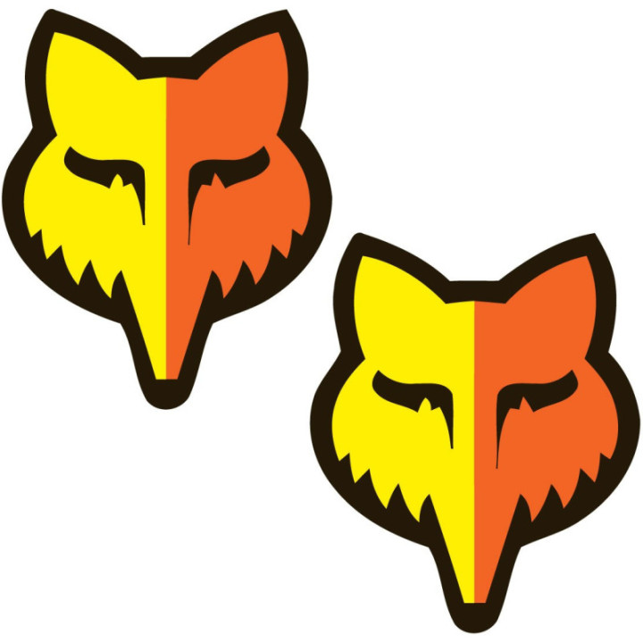 2x Fox Racing Moto Yellow And Orange Stickers Decals - DecalsHouse