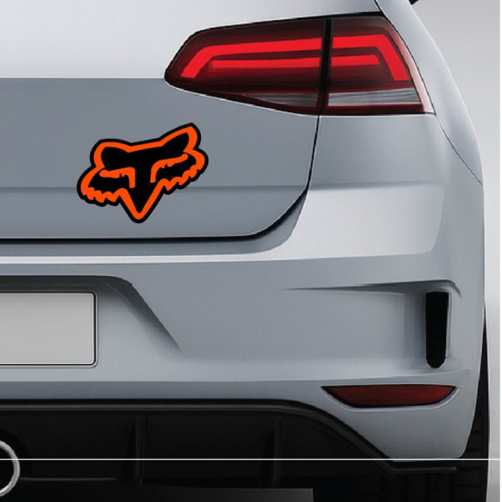 Fox Racing Orange Stickers – MX Motocross Helmet Race Decals (2-Pack)