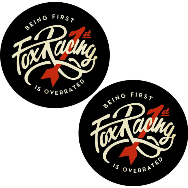 2x Fox Racing Round Stickers Decals - DecalsHouse