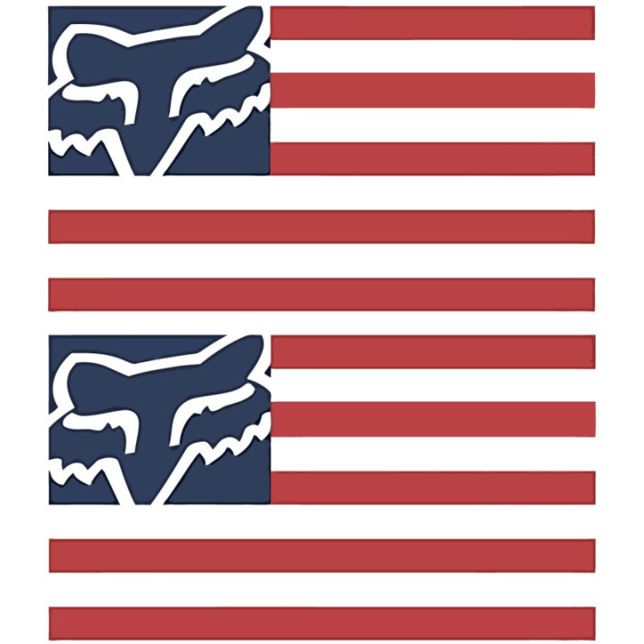 2x Fox Racing Usa Flag Stickers Decals - DecalsHouse