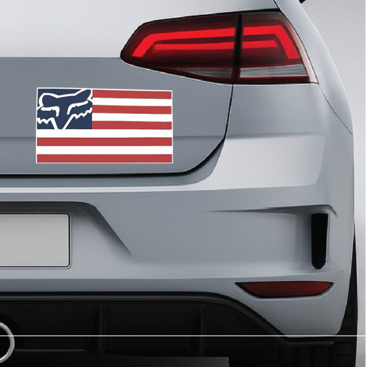 2x Fox Racing Usa Flag Stickers Decals - DecalsHouse