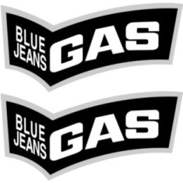 2x Gas Blue Jeans Dark Stickers Decals - DecalsHouse