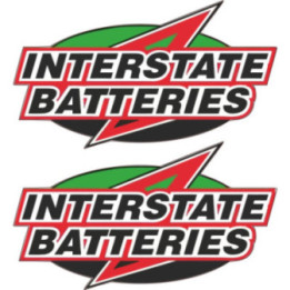 Interstate Batteries Stickers – NASCAR Motorsport Sponsor Decals (2-Pack)
