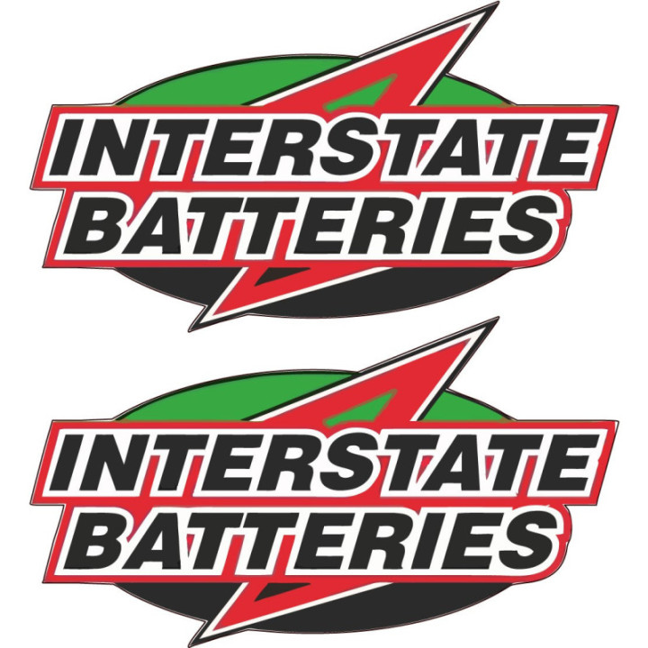 Interstate Batteries Stickers – NASCAR Motorsport Sponsor Decals (2-Pack)
