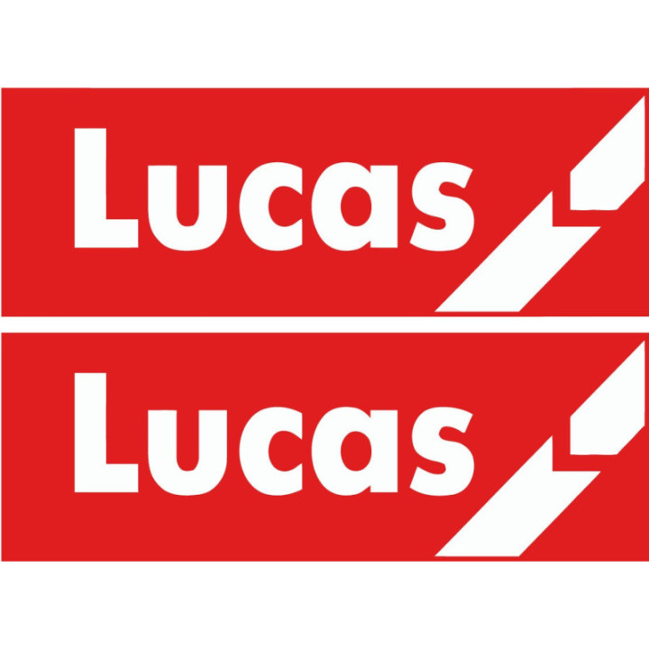 2x Lucas Red Stickers Decals - DecalsHouse