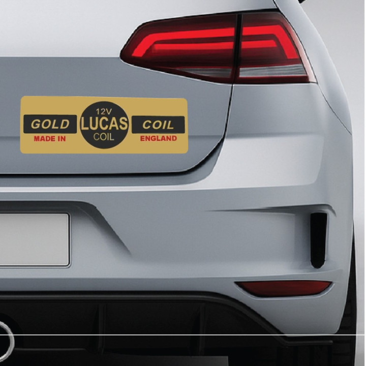 2x Lucas Replacement 12v Gold Coil Stickers Decals - DecalsHouse